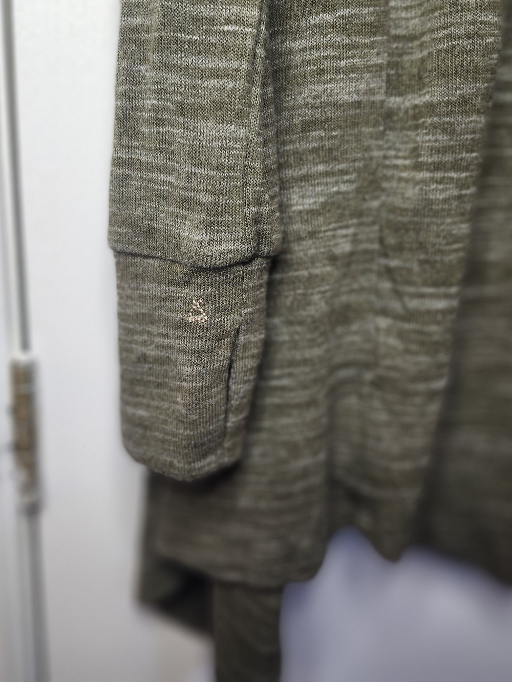 Stella & Dot Draped Open-Front Olive Heather Cardigan - Size S - Picture 7 of 7